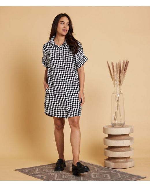 Known Supply Black Flannel Shirt Dress