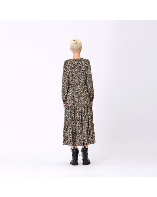 Smart and Joy Black Liberty Print Blouse Dress