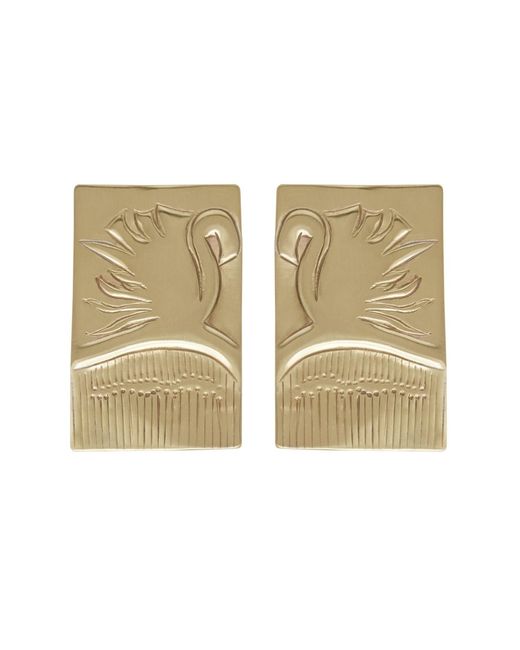 Zeworks Natural Swan Rune Earrings