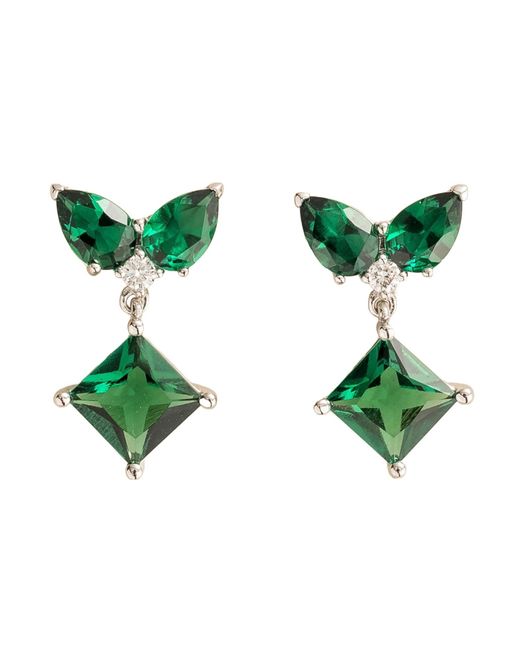 Juvetti Green Amore White Gold Earrings Emerald & Diamond