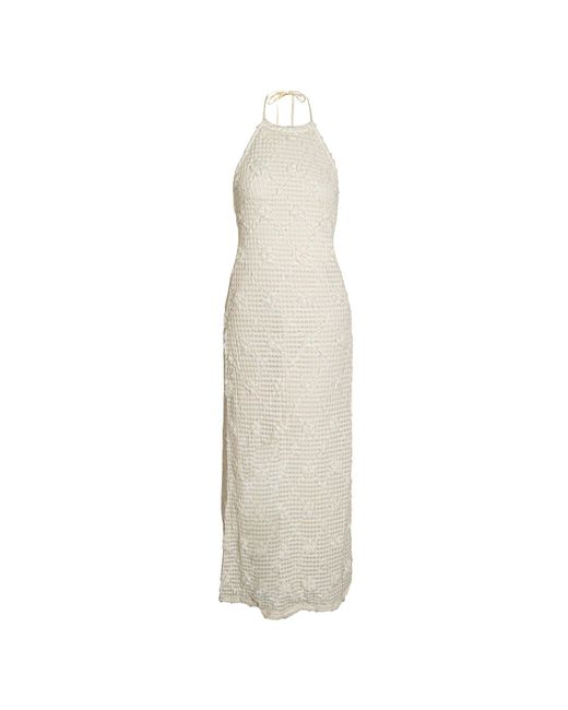 Amy Lynn White Cali Pure Cotton Cream Floral Crochet Maxi Dress