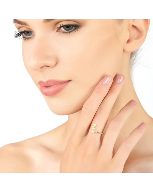 Latelita London Metallic Initial Ring Z