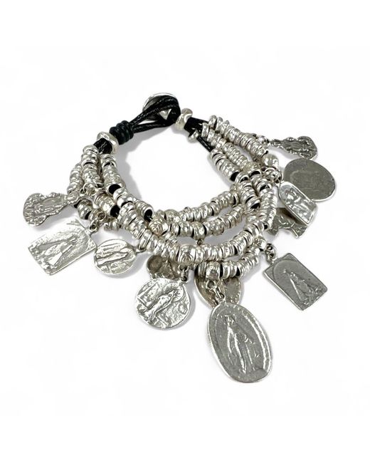 By Virgo Metallic Serafina Antique Charm Bracelet