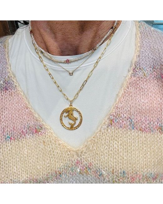 Lexi Jewelry Metallic Merrie The Mermaid Medium Coin Necklace