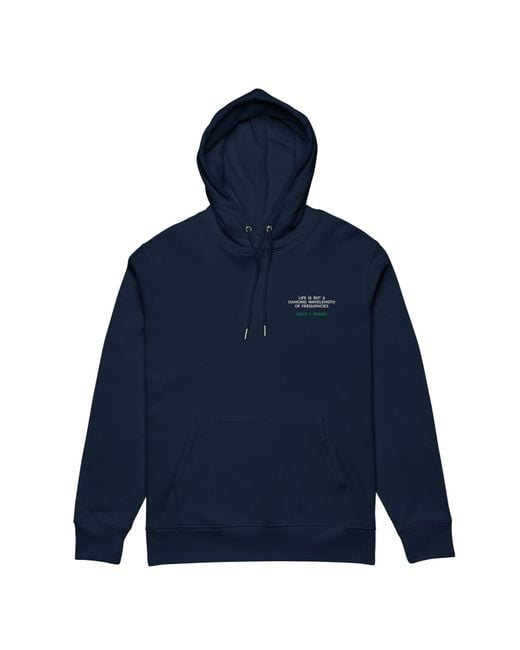 Anchor and Crew Blue Balance Le Dance Disco! Organic Cotton Embroidered Heavyweight Hoodie for men