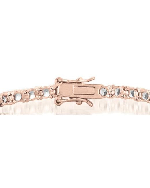 Genevive Jewelry Metallic Genevive Sterling Plated With Clear Cubic Zirconia Tennis Bracelet