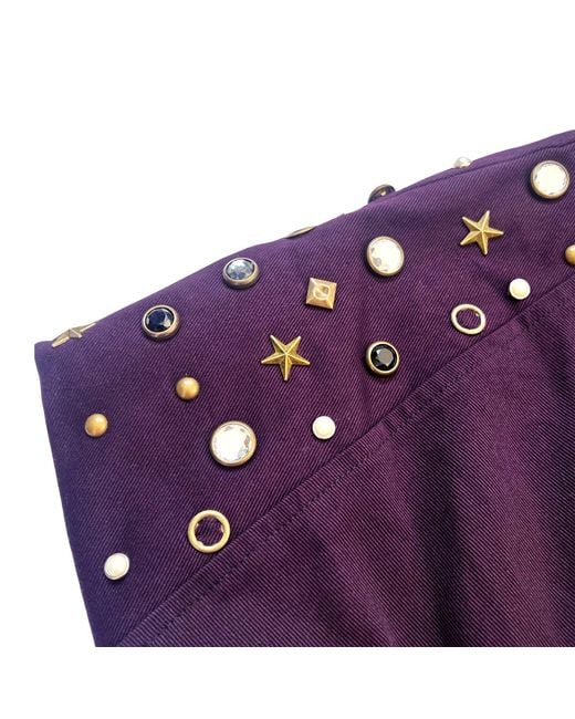 L2R THE LABEL Purple Studded Burgundy Sleeveless Bomber Jacket