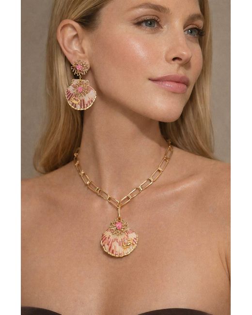 Pats Jewelry Metallic Scallop Necklace