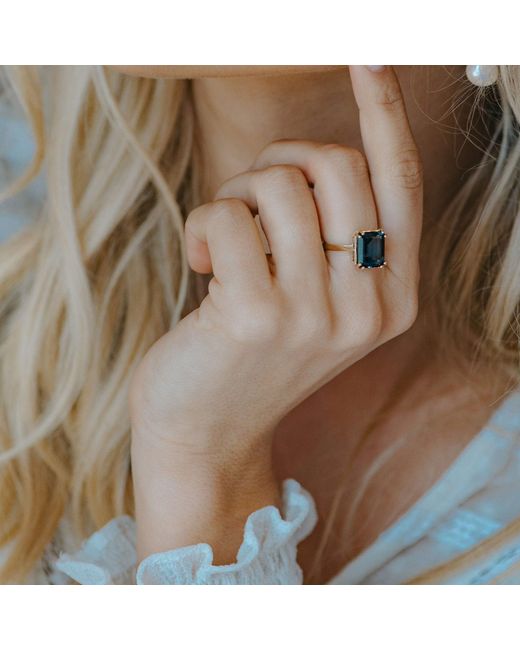 Dainty London Blue Solid London Topaz Ring