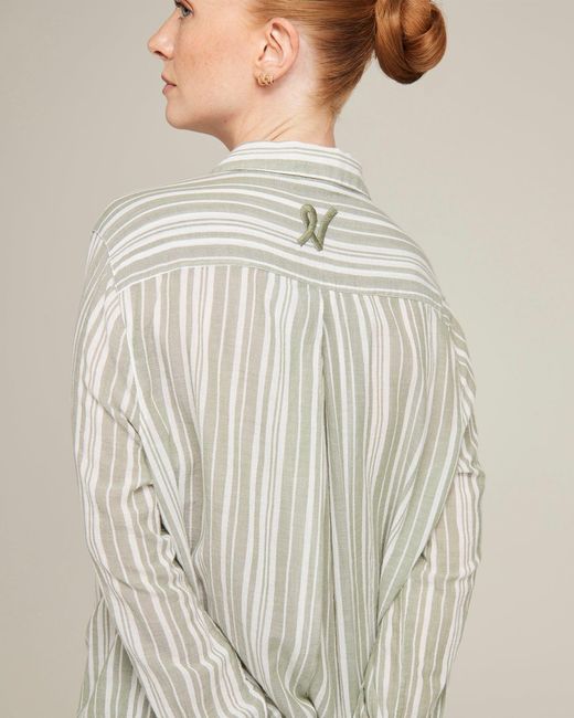 Nudea Gray The Midi Shirt -Sage Stripe