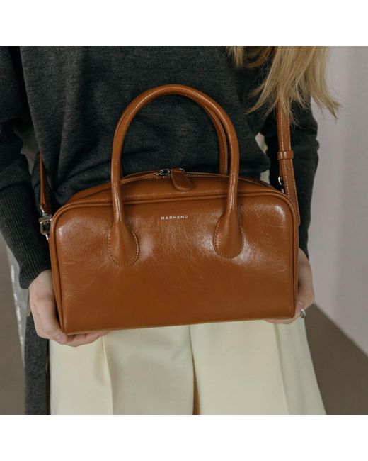 MARHEN.J Brown Lara Small Three-Way Vegan Leather Shoulder Bag