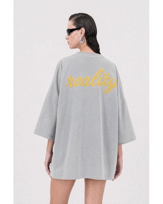 mysimplicated Gray Reality Oversized T-Shirt W