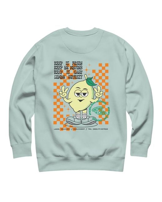 Anchor and Crew Gray Ice Lemon Fresh Dial-A-Local Organic Cotton Sweatshirt