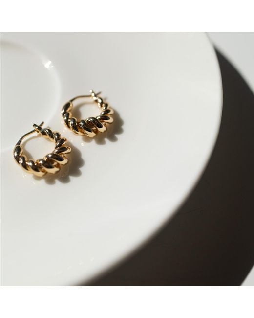 Leeada Jewelry Metallic Flora Hoops