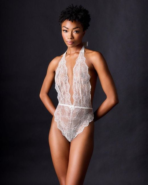 Journelle White Anais Bodysuit Powder