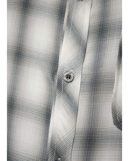 Éclectique Gray Monotone Plaid Button-Up Shirt for men