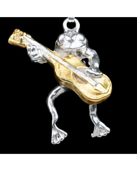 Simon Kemp Jewellers Metallic Frog Guitarist Solid Eighteen Carat On Solid Recycled