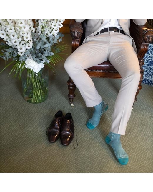 Peper Harow - Made in England Green Lux Taylor Socks – for men