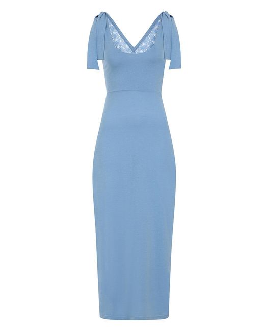 Sophie Cameron Davies Blue Lace Back Maxi Dress