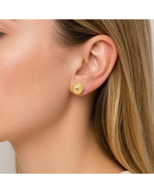Unaloe Metallic Vermeil Granulated Sphere Stud Earrings – Luxury Contemporary Designer Studs For