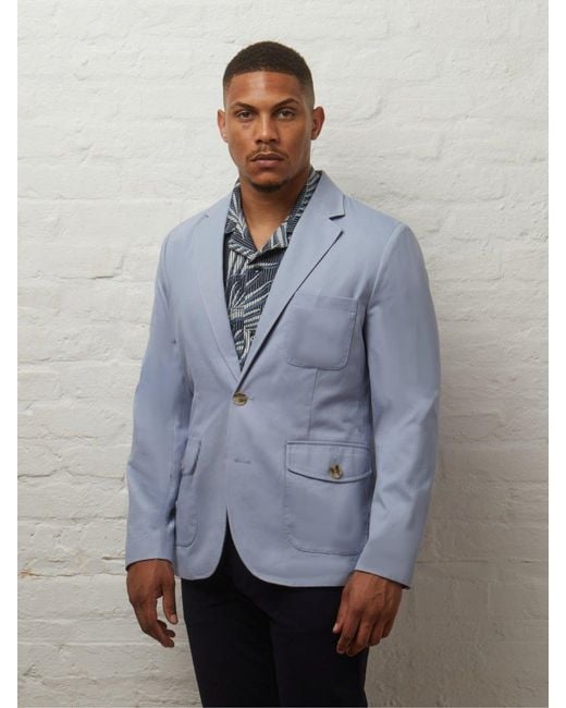 Guards London Blue Branford Lightweight Tailored Cotton Blazer for men