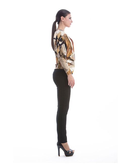 Conquista Metallic Print Panel Detail Top