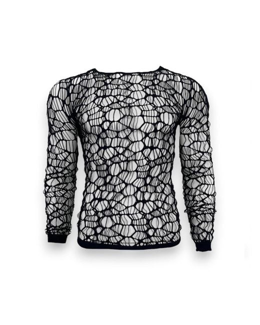 Monzlapur New York Black Licorice Mesh Top