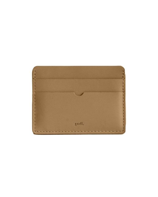 godi. Natural Neutrals Handmade Leather Card Case for men