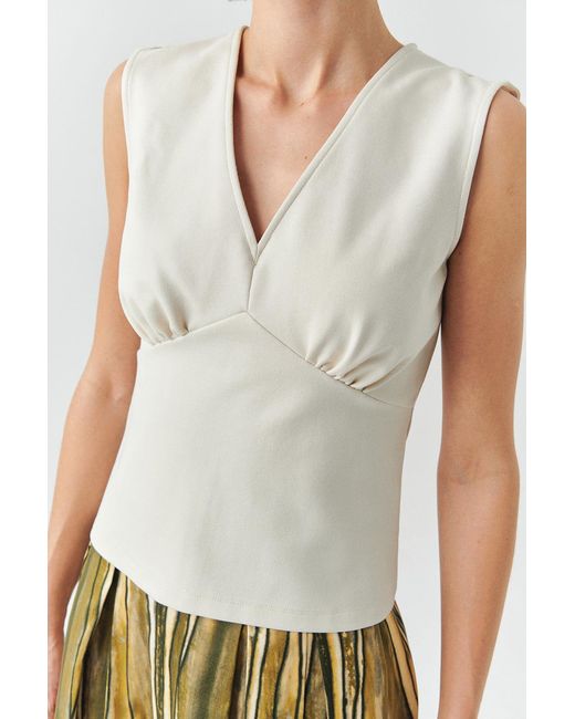 Exquise White Neutrals Baylor Sleeveless Knit Blouse