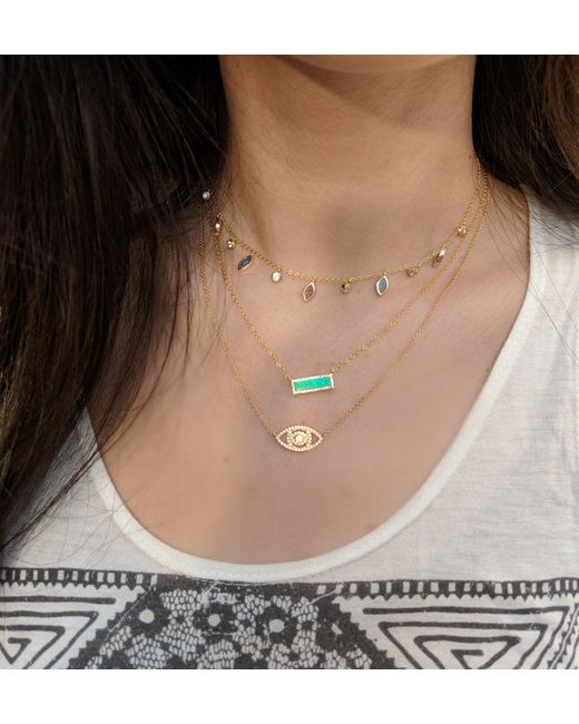KAMARIA Blue Reflection Opal Bar Necklace