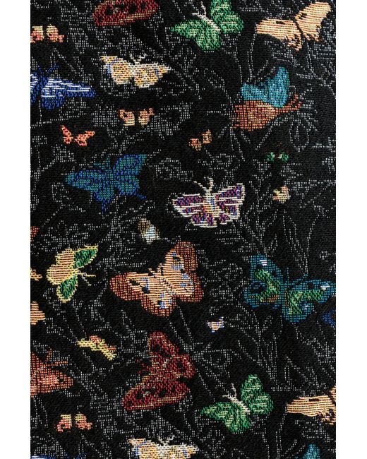 Louche Multicolor Dominica Butterfly Ball Jacquard Faux Fur Trimmed Waistcoat – Multicoloured