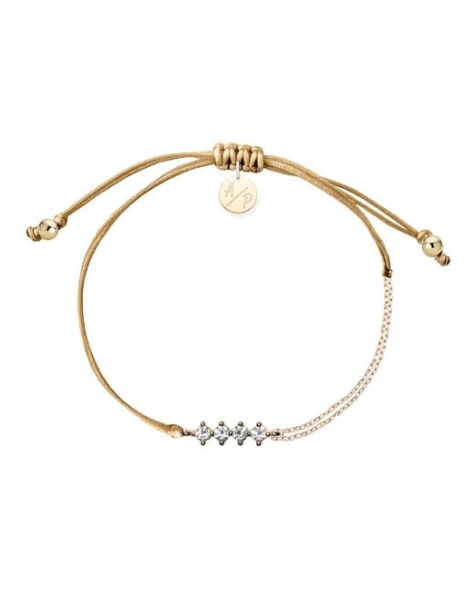Adriana Pappas Designs Metallic Cz Crystal Bar Bracelet On Colored Cord