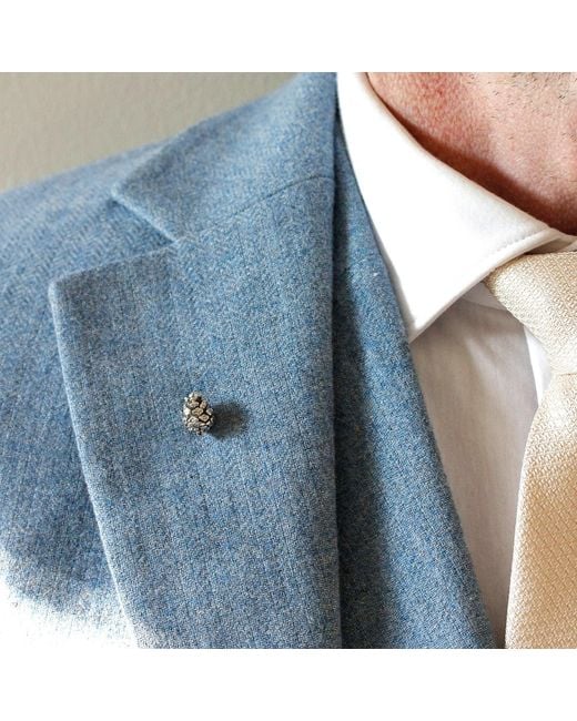 Lee Renee Metallic Baby Pine Cone Lapel Pin for men