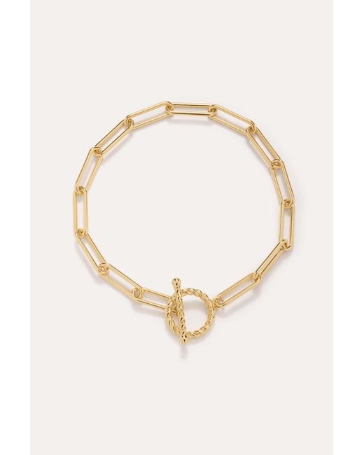 Vanhi Metallic Paperclip Toggle Bracelet