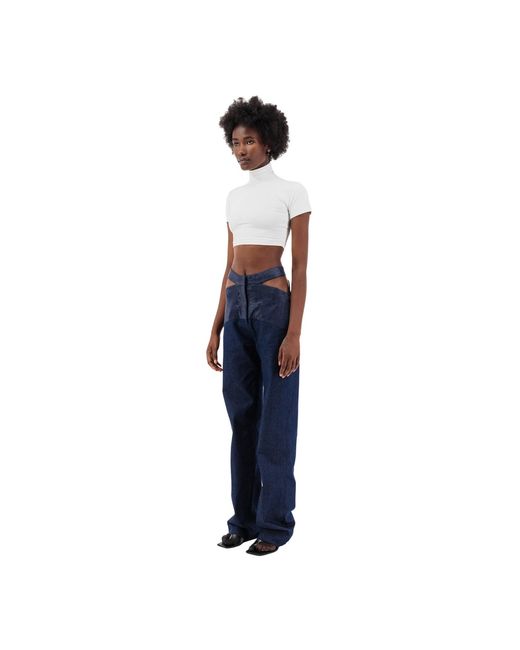 Úchè Blue Denim Cut Out Pants