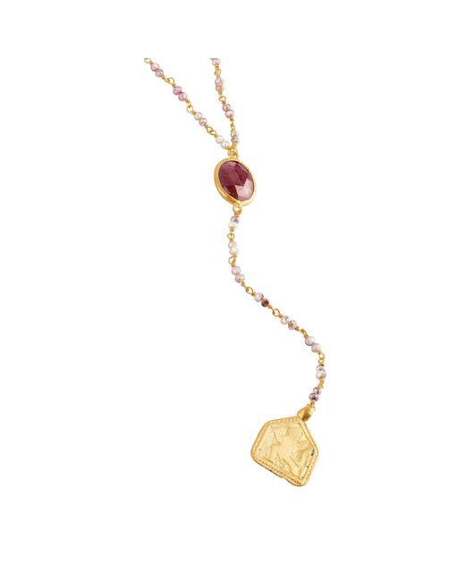 Opium Jewels Metallic Vintage Rosary Amulet Necklace