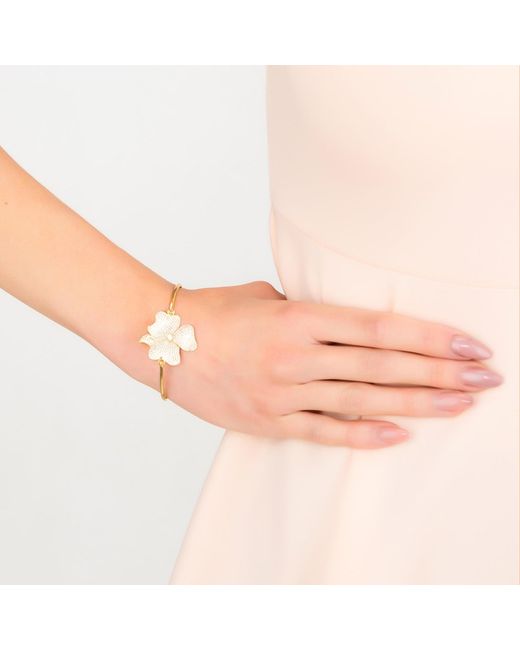 Latelita London Metallic Flower Large Statement Cuff Bracelet