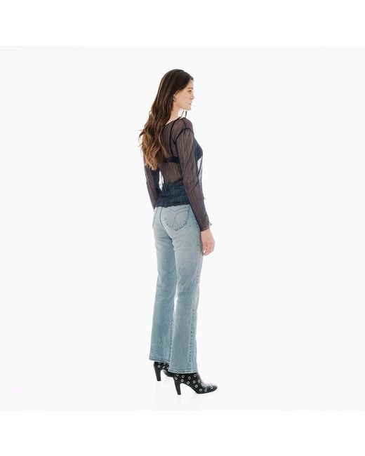 By Noa Rawitz Blue Urania Plissé Long Sleeves Top