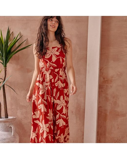 LAtelier London Red Luisa Linen Culotte Jumpsuit