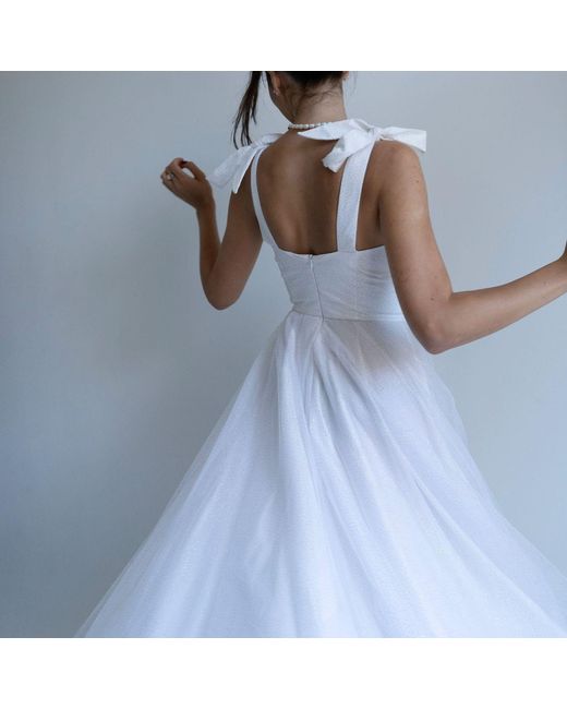 Viktoriabolla White Sparkling Tulle Dress