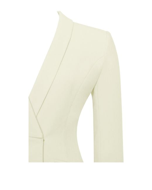 Miss Circle New York White Madeline Pearl Feather Trim Blazer Dress
