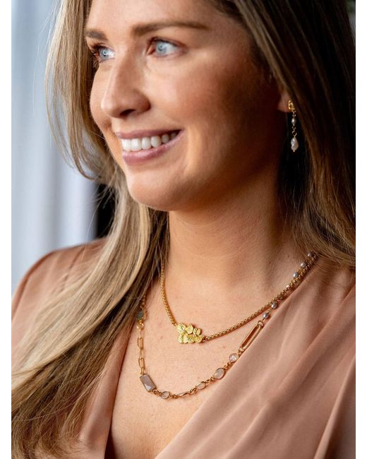 Loni Paul Jewelry Metallic Clover Bar Necklace