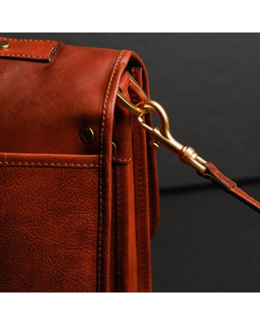 Time Resistance Brown Leather Briefcase Backpack Coganc Matte for men
