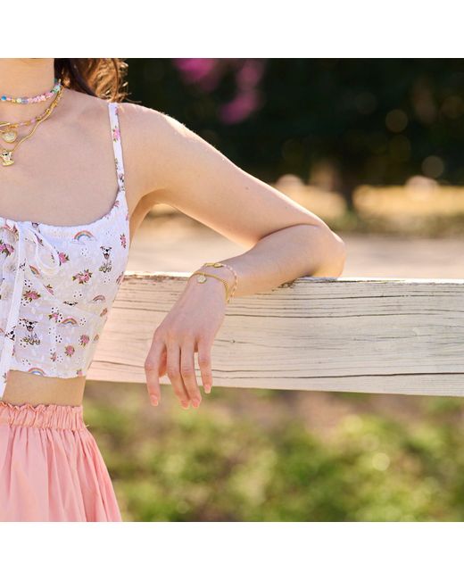 Cloud Haven Metallic Chain Pawprint Bracelet