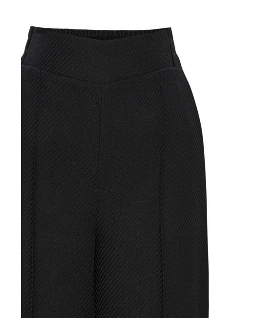 Exquise Black Relaxed Wide Leg Straight Pants
