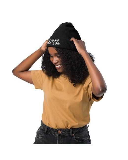 Anchor and Crew Black Sus Gen. Organic Cotton Embroidered Beanie
