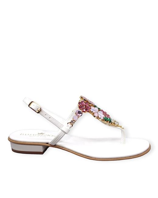 DAMAPREZIOSA Metallic Gilda Bouquet Jewel Sandal