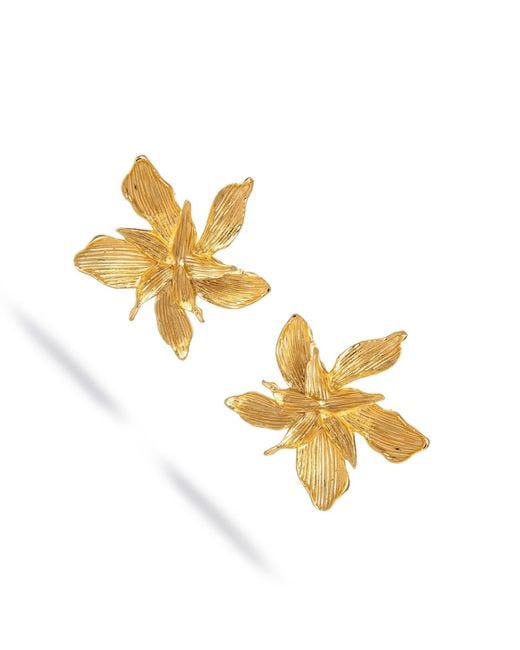 Ebru Jewelry Metallic Floral Majesty Stud Earrings
