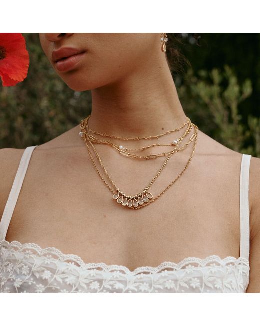 Retro Chic Metallic Aeolian Echo Drop Necklace