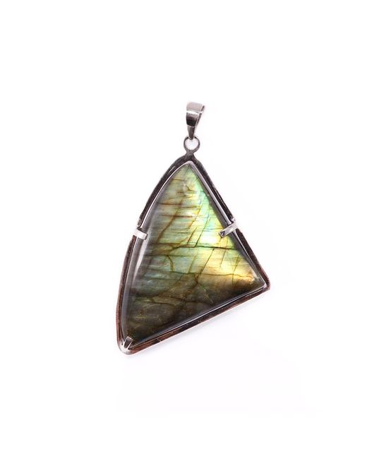 Mineralgems•Studio Multicolor Iridescent Labradorite Pendant With Sterling Chain